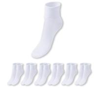 Prisco Calze Sanitarie Donna in Cotone Filo di Scozia, Calzini Sanitari Corti per Diabetici, senza Elastico per una Perfetta Circolazione, Calze Corte Infermiera Bianche o Nere, 6 paia (Bianco, 39-42)