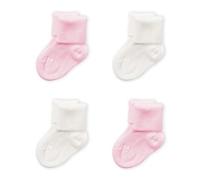 Prisco Calzini Neonato 0-3 Mesi in Cotone Filo di Scozia, Calze Neonatali Maschio o Femmina, Regalo Nascita Bimbo Bimba, 4 Paia (FEMMINA)