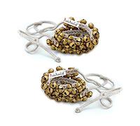 Prisha India Craft® Kathak Ghungroo pair, (25 + 25) (16 N. Ghungroo) grande campane migliore qualità legato con cordoncino in cotone indiano classico ballerini cavigliera strumenti musicali