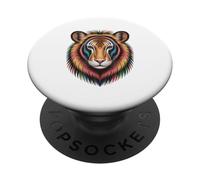 Prism Roar" - Vibrante tribale testa di tigre Art PopSockets PopGrip Adesivo