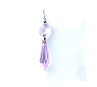 Prisma di cristallo da 5 pezzi con perno for papillon cromato con perline ottagonali for parte del lampadario appeso accessori for la decorazione della casa(Pink)