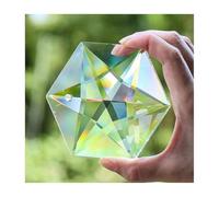 Prisma di cristallo esagramma da 100 mm appeso con decorazioni arcobaleno(Clear)
