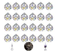 Prisma di sfera di cristallo chiaro, 24 pezzi, sfera di cristallo prisma cattura il sole, prisma di cristallo chiaro, sfera di prisma, sfera di cristallo sfaccettata, prisma, finestra, sfera