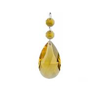 Prisma per lampadario di cristallo, acchiappasole, 2 pezzi 50mm perle di cristallo vetro a goccia K9 W/ottagoni perline parti del pendente lampada prismi decorazione appesa(Yellow)