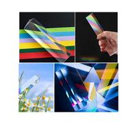 Prisma Triangolare Trasparente da 2 Pezzi, Prismi Ottici di Lunghezza 6 e 1 Pollice per Insegnare La Fisica Dello Spettro Luminoso e il Prisma per La