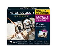 Prismacolor Technique Drawing Set, Level 3 Refinement & Mastery, 28-Piece Animal Drawing Set
