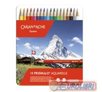 18 PASTELLI CARAN D'ACHE PRISMALO ACQUARELLABILI ASTUCCIO IN METALLO