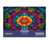 Prismatic Floral Mandala 1000 Pezzi Puzzle Adulto - Carta Riciclata & Puzzle Impossibile Dynamic Vibrant Petals - Per Amici 52x38cm/1000pcs Regalo Di Matrimonio