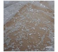 Prismatically Sparkling Silky-Smooth Glitter Tulle Fabric Ethereal Bridal Veil Accessories Shimmering Lace Embellishments 1M