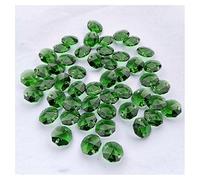Prismi e caleidoscopi 20 pz 14mm Cristallo Ottagonale Perline Lampadario Prisma Parti Accessori Kit di ottica per aule di scienze (Color : Midium green, Size : Beads with rings)