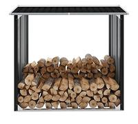 prissent Capannone Antracite 172x91x154 cm Portalegna Moderno Portalegna Grande Legnaia da Esterno Acciaio Capannone per Esterno Portalegna in Acciaio Capanno Acciaio in Acciaio Zincato