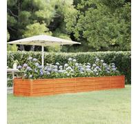 prissent Letto Rialzato da Giardino Fioriera da Esterno Fioriera da Giardino Growing Furniture Fioriera in Metallo Fioriera Rettangolare Outdoor Furniture Ruggine 400x80x45 cm Acciaio corten