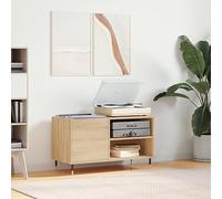 prissent Mobile Porta Dischi 85x38x48 cm Legno Multistrato Mobile Salotto Mobiletto TV Mobile Porta CD Libreria Legno Porta Dischi Vinile Scaffale Stretto Mobili Soggiorno Rovere Sonoma