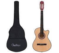 prissent Set Chitarra Acustica Western 12 pz con 6 Corde 38" Chitarre Classiche Chitarra Legno Bambini Guitarra Classica Chitarra Principianti Gitara per Bambini 35,5x8,5x98 cm