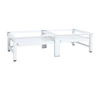 PRISSENT Supporto Lavatrice e Asciugatrice con Mensola Estraibile Bianco 124,5x61,5x32,5 cm Capacità di carico 200 kg Supporto Alzatina per Lavatrice Base Per Lavatrice Alza Mobili
