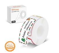 Pristar P15 Nastro per Etichette Natalizie 14mm*40mm - Carta Termica Autoadesiva Compatibile Con Stampante P15 - 130 Etichette/Rotolo, 1 Rotolo - Albero di Natale