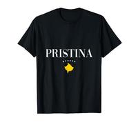 Pristina Kosovo Mappa Prishtina Kosovo Flagge Albania Maglietta