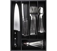 Pristine Bamboo Organizer per argenteria, organizer per cassetti da cucina e utensili, portaposate, portaposate, portaposate, vassoio per posate e posate, vassoio per argenteria per cassetto (5