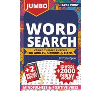 Pristine Sprout Word Search Jumbo Print Puzzles: Large Print 500 Words - Varied Themes for Adults, Seniors, and Teens