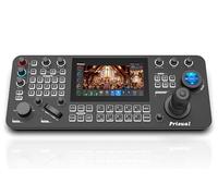 Prisual Pro Ai Joy Broadcast-Grade PTZ Camera Controller, 7 pollici HD Color Touchscreen, Monitor a 4 canali, AI Visual Knob, Tally, PoE, HDMI, 254 Controllo della fotocamera per Chiesa, Live