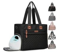 Pritent Borsa per pannolini per mamma che lavora, grande borsa da viaggio per pannolini, borsa per mamma per ragazzi e ragazze, nero, Medium