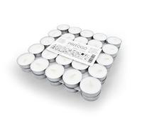 PRITOGO Lumini bianchi 38 x 12 mm, senza fuliggine, durata: 4 ore (50 pezzi in alluminio) senza profumo