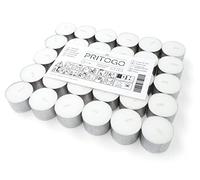 Pritogo Lumini bianchi in involucro di alluminio Ø 3,8 x 2,5 cm, senza fuliggine, durata della combustione: 8 ore (30 pezzi in alluminio)