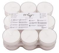 Pritogo Maxi lumini XXL con custodia in plastica, [36 pezzi] Ø 5,8 x 2,2 cm, bianco senza profumo
