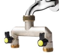 PRITOK 3/4 pollici ottone raccordo acqua distribuzione: distributore acqua rubinetto a 2 vie, distributore rubinetto per 2 dispositivi/tubi da giardino con valvola a sfera per regolare e bloccare il