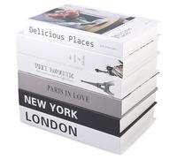 Pritok 6 libro decorativi: impilati, espositori, decorazioni per la casa, libreria, tavolino da caffè, ufficio, mensole