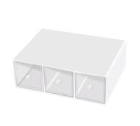 PRITOK Scatola da tè con 3 cassetti: scatole per bustine da tè in plastica, contenitore per bustine da tè, organizer da cucina, borsa da tè, cialde di caffè, zucchero (23 x 17 x 8 cm) (bianco)