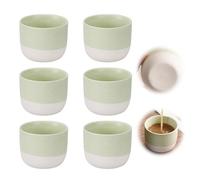 PRITOK Set di 6 tazze da caffè in ceramica, da 150 ml, con pareti spesse, colorate in gres porcellanato, senza manico, per caffè, tè e latte