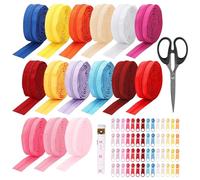 PRITOK Set di riparazione con cerniera in nylon, 45 m, chiusura lampo infinita con 60 cerniere, 15 colori, cerniere di ricambio per lavori di cucito, borse, vestiti, biancheria da letto