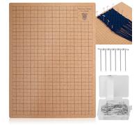 PRITOK Set di tavole in macramè, 28 x 38 cm, con penne, tavolo da progetto macramè double face, con griglia, tavola da intreccio portatile con istruzioni per intrecciare bracciali, 50 aghi a T in