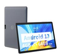 PRITOM Tablet PC da 10,1 pollici Android 13 4 GB (2+2 VIRTUAL)) 64 GB Quad Core Bluetooth WiFi con slot per scheda SIM 3G