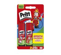 Pritt Colla Stick Trasparente, tenuta forte, sicura per bambini – 2 x 22 g