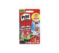 Pritt Colla Stick 2 x 43g, colla per bambini sicura e affidabile, colla Pritt per lavoretti e fai da te, con una tenuta forte per uso scuola e ufficio, 2 stick x 43g