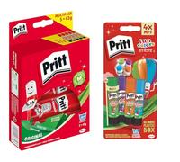 Pritt Colla Stick 5 X 43 gr, Colla per Bambini Affidabile + Pritt Colle Stick Fun Colors, Colla Colorata per Bambini, per Lavoretti e Fai da Te, 4 Colori in Stick da 10g