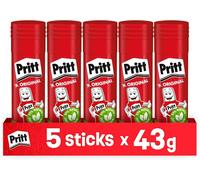 Pritt Colla Stick 5 x 43 gr, Colla per Bambini Sicura e Affidabile, Adesivo per