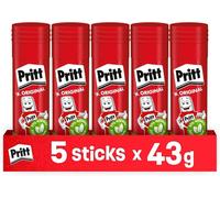 Pritt Colla Stick 5 x 43 gr, Colla per Bambini Sicura e Affidabile, Adesivo per