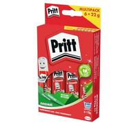 Pritt Colla stick, sicura e adatta ai bambini per arti mestieri, forte scuola ufficio, 6x 22 g