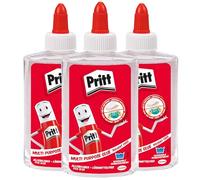 Pritt Colla trasparente ad asciugatura rapida, colla liquida senza solventi, ideale per ufficio, casa o scuola, colla fai da te per molti materiali fai da te, 3 x 145 g