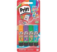 Pritt colle stick Fun Colors, colla colorata per bambini, per lavoretti e fai da te, Colla Pritt multicolore per applicazioni creative a casa e scuola, 4 colori in stick da 10g