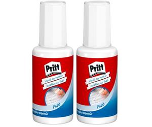 Pritt Correttore Liquido con pennello, Bianchetto con pennello, Applicazione Rapida e Precisa 1x20 ml (Confezione da 2)