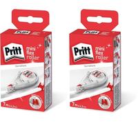 Pritt Correttore Mini Roller con punta flessibile e funzione push-pull per l'utilizzo su entrambi i lati, per cancellare e correggere, sovrascrivibile immediatamente, 4,2 mm x 7 m (Confezione da 2)