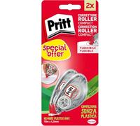 Pritt Flex Roller, Bianchetto a nastro per coprire ogni errore, Correttore a nastro riscrivibile, Cancellino a nastro per frasi e lettere singole, Confezione da 2 (4.2mmx10m)