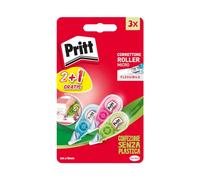 Pritt Micro Roller, Correttore a nastro per correggere ogni errore, Bianchetto a nastro antimacchia mini, Cancellino a nastro dal design colorato in blu, verde e rosa, Confezione da 3 (5mmx6m)
