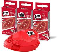 Pritt Rullo adesivo permanente, alloggiamento in plastica riciclata, 16 m x 8,4 mm, nastro adesivo Premium + 3 ricariche Eco Pack