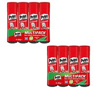 Pritt Staedtler Penna adesiva, colla sicura e adatta ai bambini per lavori artistici artigianali, forte articoli scolastici ufficio, confezione vantaggiosa con 8x 22 g Pen Pritt