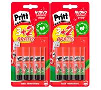Pritt Stick Colla Trasparente con Ingredienti Naturali Forte Lunga Tenuta per Collage e Lavoretti Incollaggi Precisi e Facili per Bambini - 10 Tubetti da 11g